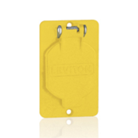 LEVITON Power Distribution Units Pdus Coverplate Single Flip-Lid 1.56 Yellow 3058-Y